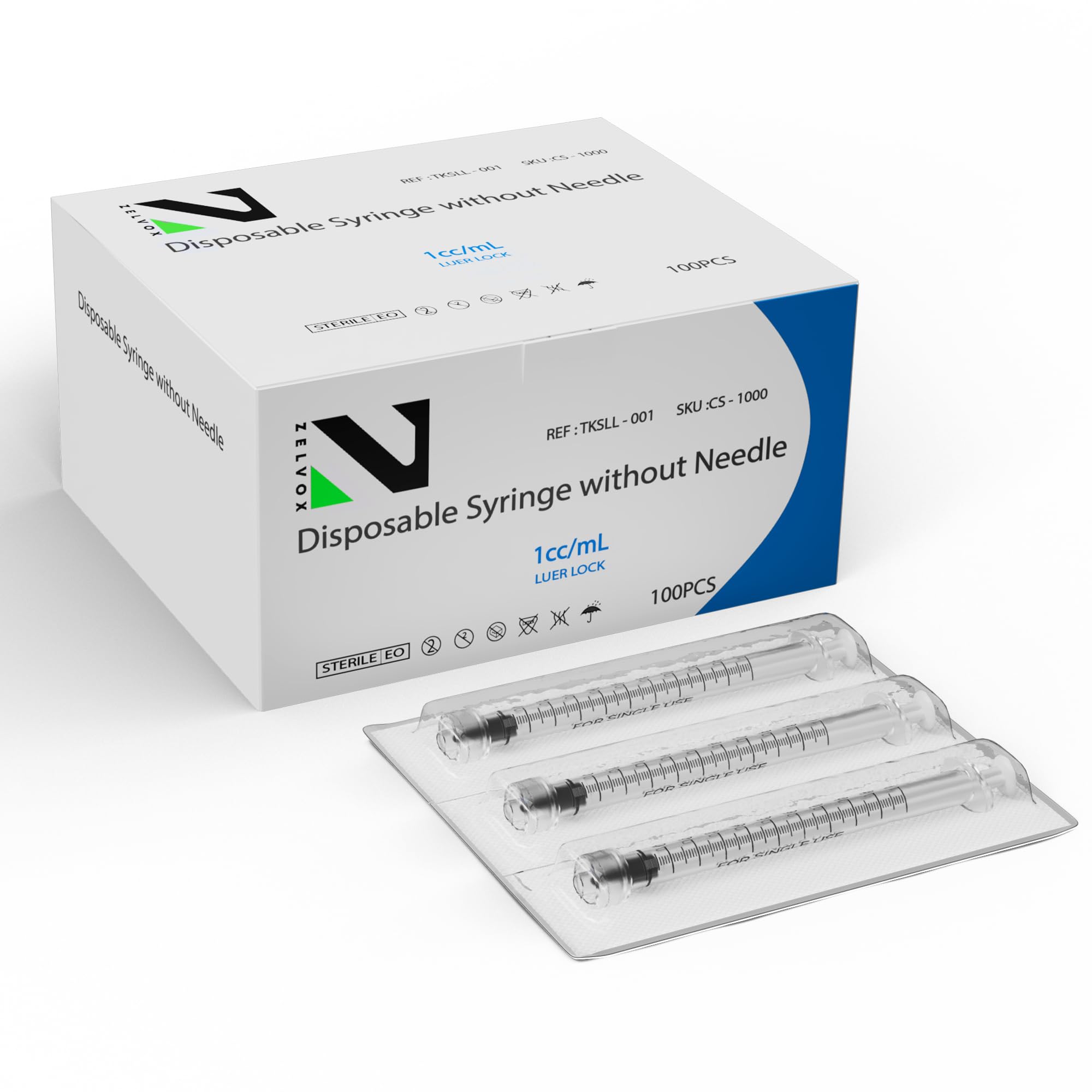Amazon.com: Z Zelvox Syringe 1ml Luer Lock, (without Needle