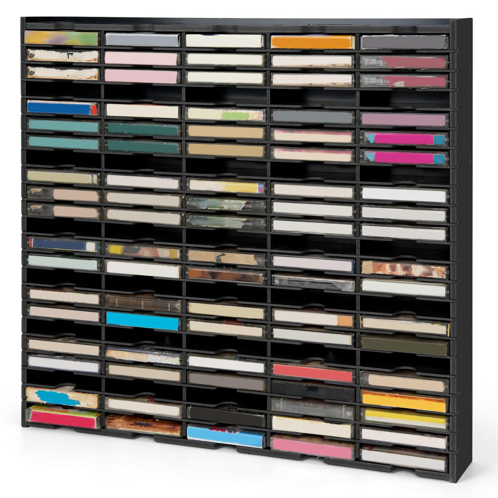115-Slot Cassette Tape Storage Organizer Rack