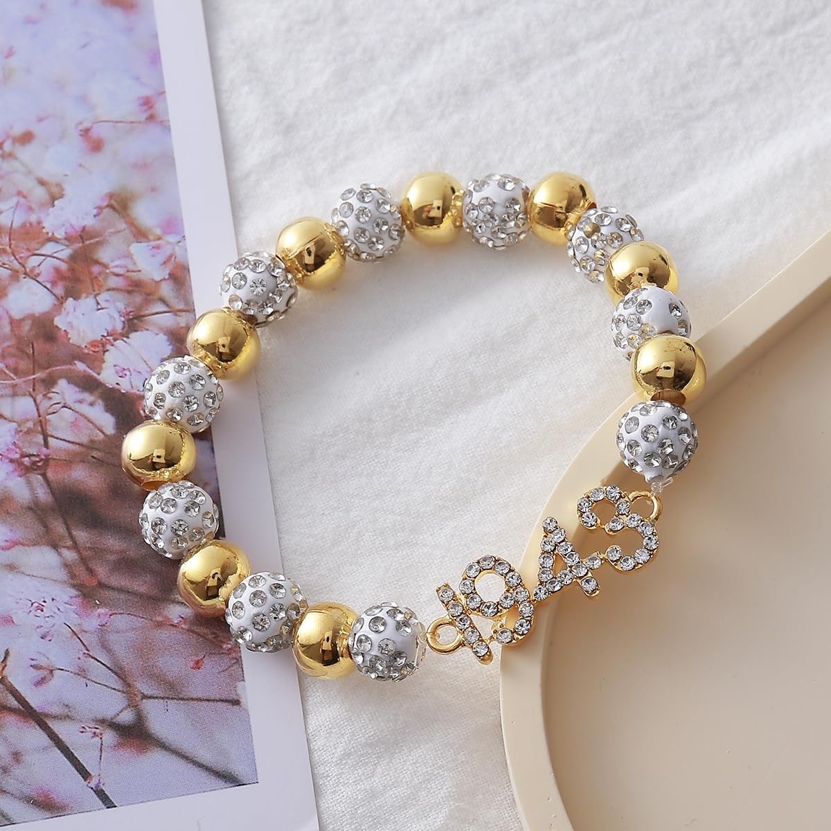 Elastic Adjust Metal Figure Number 1943 Sorority Bracelets Women Greek Letters Sign SGR Members Gifts Jewelry - Image 4