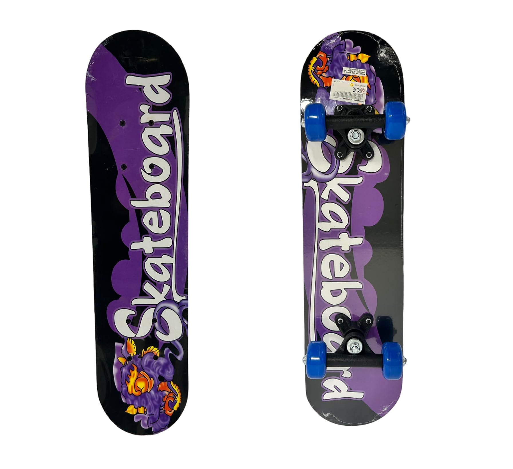 Skateboard pour enfants, Skate pour enfants, 60 cm, planche à roulettes pour enfant, planche de skate en bois, décoration complète avant et arrière, couleurs assorties, couleur aléatoire