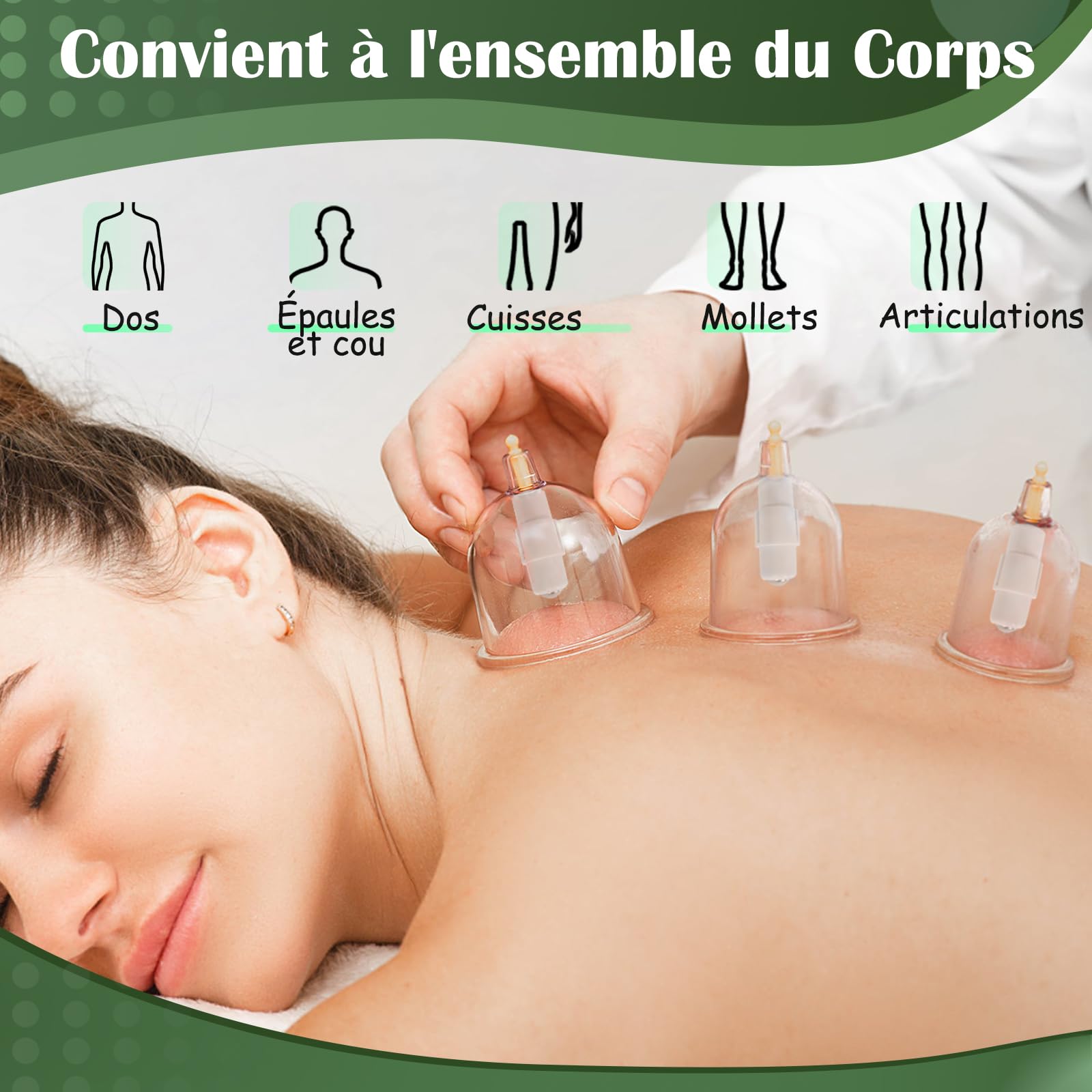 Ventouse Chinoise Cupping Therapy, 22 Pcs Ventouses Therapeutiques Set pour Visage et Corps, Professionnelles Anti Cellulite et Détendre Muscles, avec des Aimants de Points D'acupression