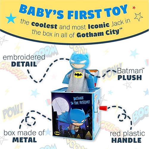 Miniatura 3 de KIDS PREFERRED DC Comics El Batman Jack in The Box - Juguetes musicales para bebés y niños pequeños, toca "Pop Goes The Weasel" The Dark Knight