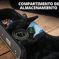 Vista 3 de Gearlux Dreadnought - Funda rígida para guitarra acústica con compartimento para accesorios, color negro