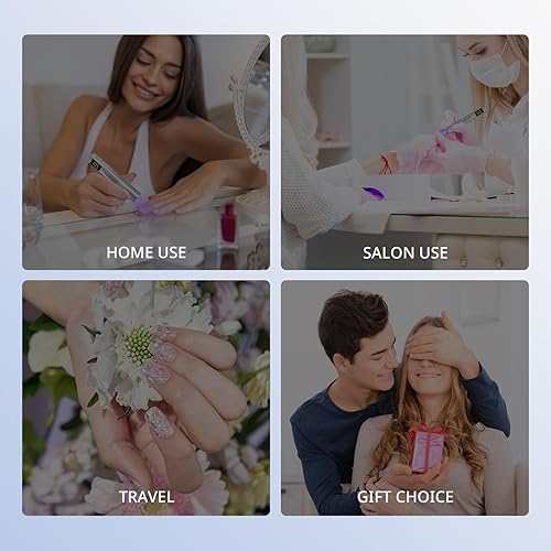 Miniatura 6 de AIRSEE Mini lámpara de uñas inalámbrica, luz UV de mano con pantalla LCD para uñas de gel, secador de uñas USB recargable para secado rápido,