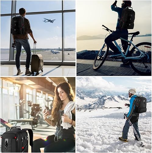 Miniatura 7 de YAMTION Mochila para laptop de 18.4 pulgadas para hombre con compartimento para zapatos, para gimnasio, senderismo, negocios, bolsa de viaje grande