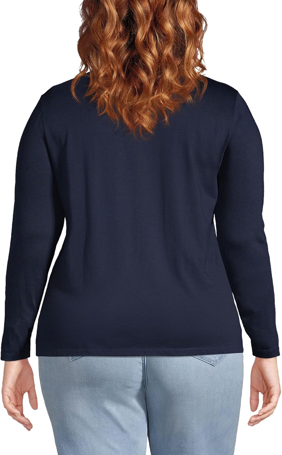 Lands' End Women's Relaxed American-Grown Supima Cotton Long Sleeve Crew Neck T-Shirt - Image 2