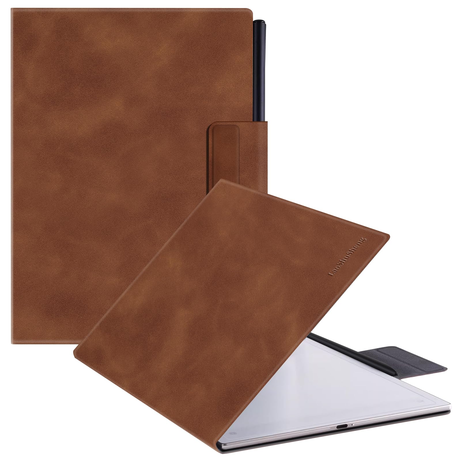 Photo 1 of LaoShuSheng Magnetic Folio Case for iFLYTEK AINOTE 2 Note-Taking Tablet 10.65" (2025 Released) Slim Lightweight, Premium PU Leather Cover with Magnetic Pen Clasp & Auto Sleep/Wake (Brown)