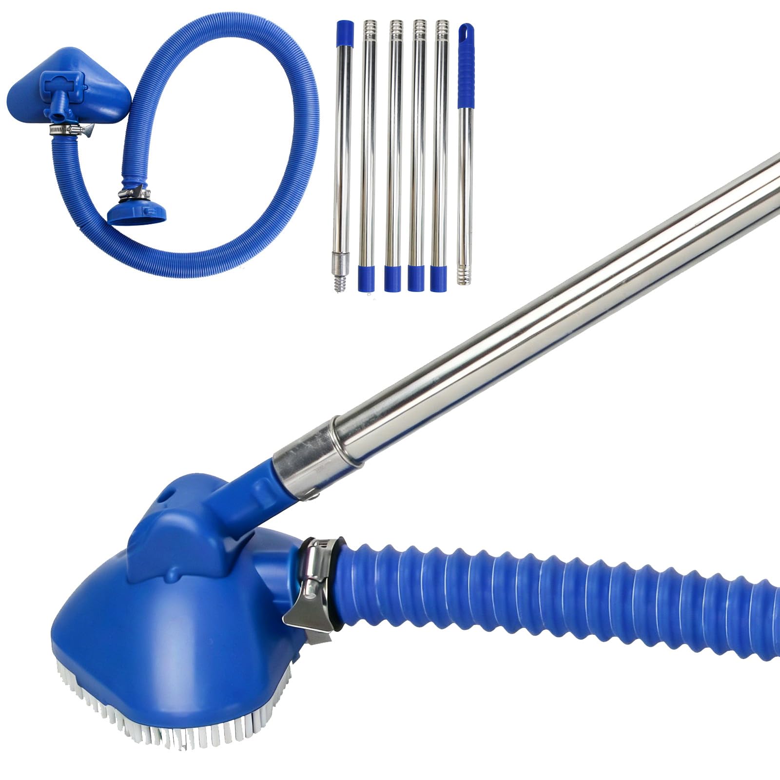 Poolreiniger,Bodensauger,Pool Staubsauger,Pool Zubehör,Poolsauger mit Teleskopstange,Bodensauger mit Starker Saugleistung,Poolsauger mit Schlauch,für Pools,Whirlpools,Spas