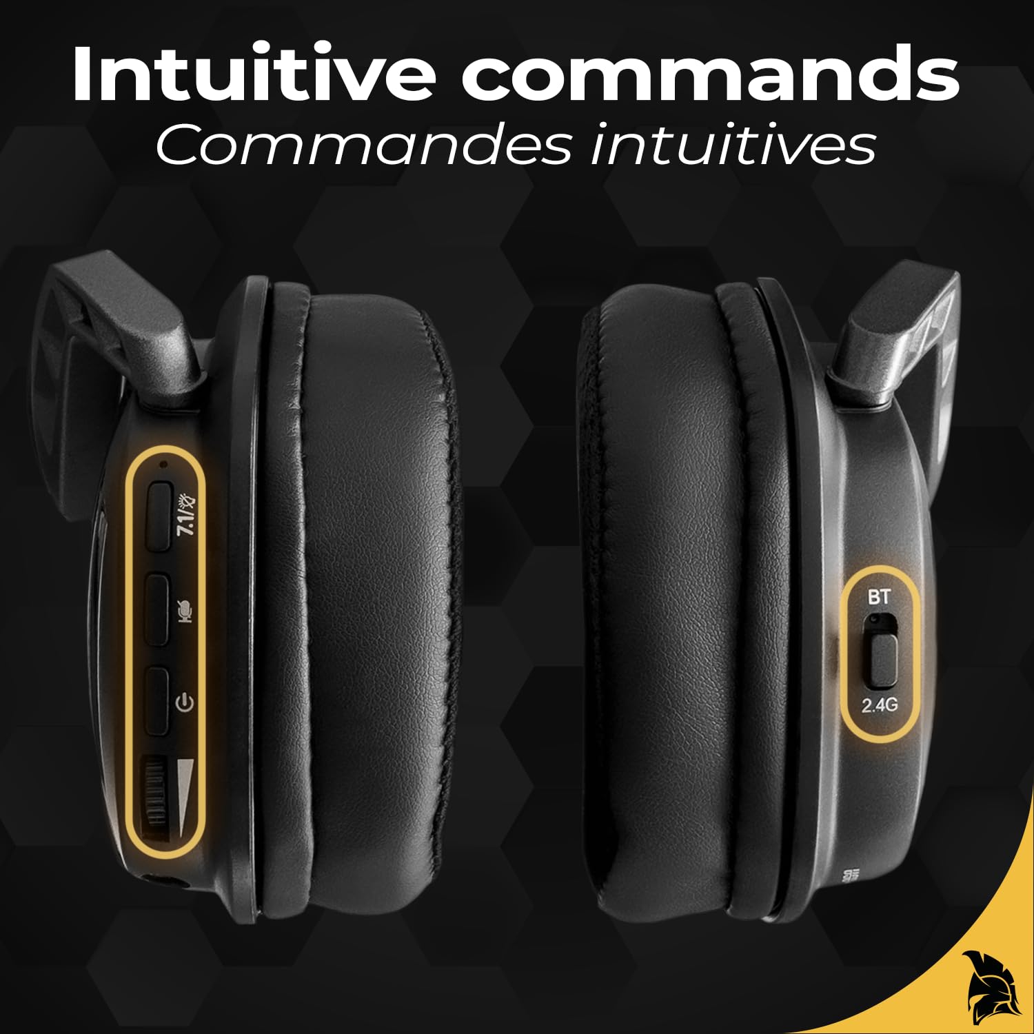 EMPIRE GAMING - Nowy 2025 - EH20 Przewodowy bezprzewodowy zestaw słuchawkowy WiFi 2.4 GHz z odłączanym mikrofonem - PC / PS5 / PS4 / Mac/Switch - dźwięk stereo przestrzenny 7.1