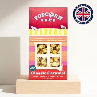 Popcorn Shed Classic Caramel Gourmet Popcorn (1 x 80g) - Vegan Classic Caramel Gourmet Popcorn, Easy & Low Calorie Snack, Perfect for Parties, Movie Nights & Gifting