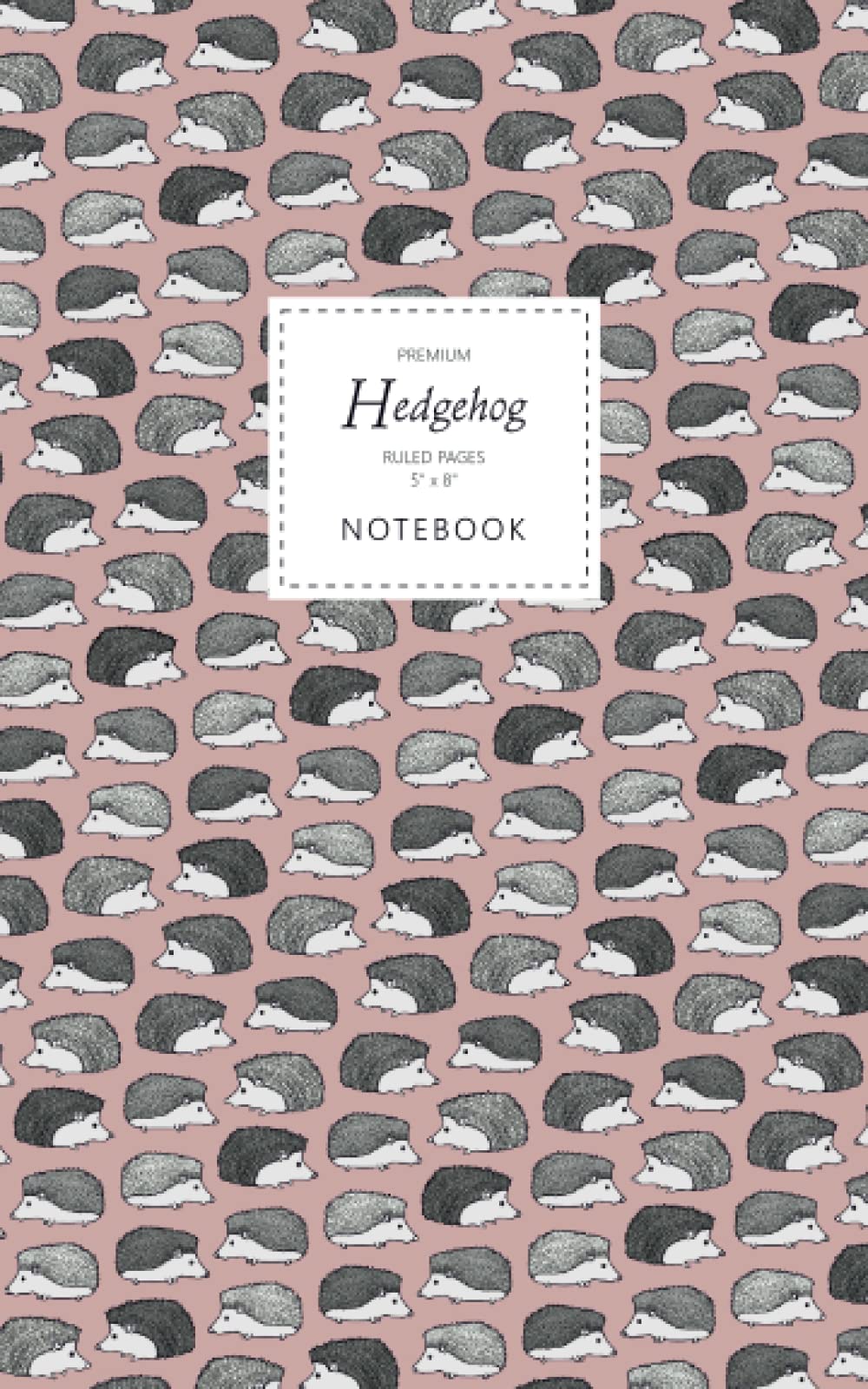 Hedgehog Notebook - Ruled Pages - 5x8 - Premium: (Berry Edition) Fun notebook 96 ruled/lined pages (5x8 inches / 12.7x20.3cm / Junior Legal Pad / Nearly A5)