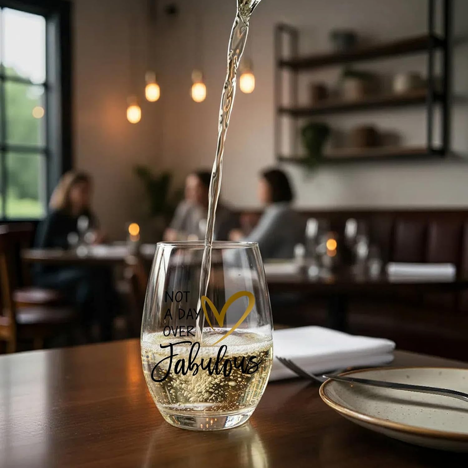 Not a Day Over Fabulous,Perfect Birthday,Christmas Gift for Women Friend Boss Lady Coworkers Female,Funny Wine Glass Gifts for Women-15oz - Image 4