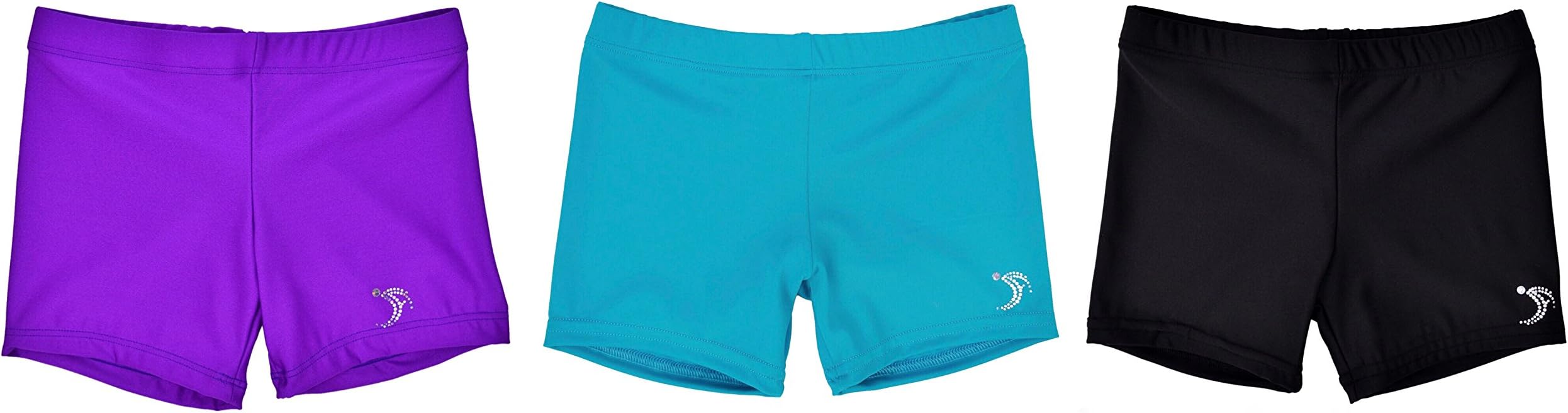 Sookie ActivePremium Micro Nylon Spandex Youth Shorts - Multicolor 3-Pack