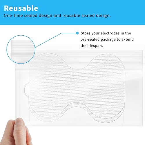 Vista 23 de TENS - Almohadillas de repuesto para unidad, 8 almohadillas de electrodo autoadhesivas reutilizables gruesas de primera calidad para estimulador