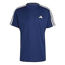 adidas Uomo Train Essentials 3-Stripes Training Tee, Dark Blue, White, S
