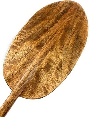 Tikimaster Hokulea Blonde Koa Canoe Paddle 50 inches with T-Handle XL Blade - Made in Hawaii - | #KOA7249