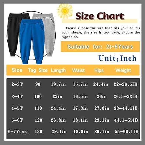 Miniatura 2 de Boy's 2-Pack Pants, Toddler Cotton Pull on Jogger, Kids Dinosaur Drawstring Elastic Sweatpants