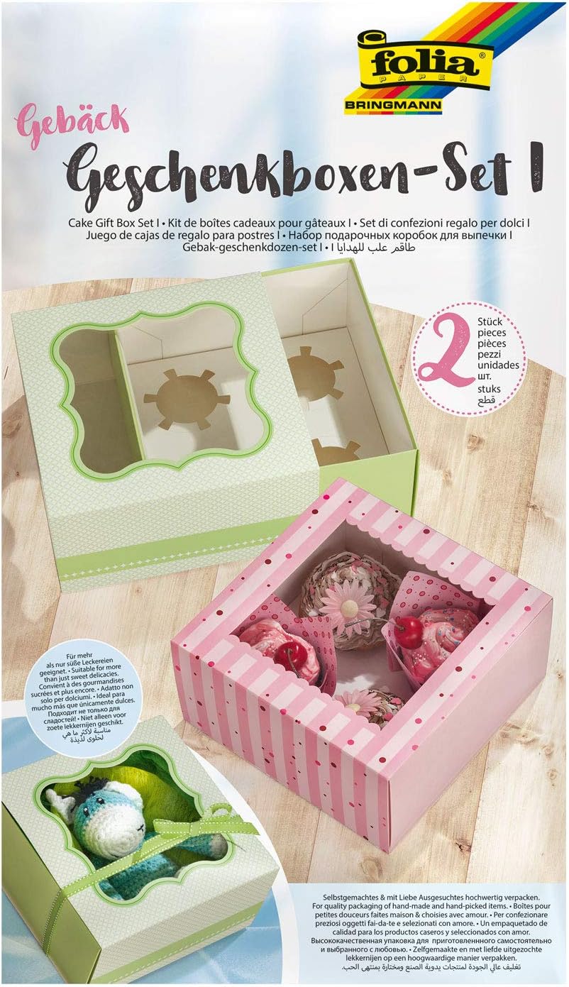 Folia 48401 - Confezione Regalo In Cartoncino, Multicolore, 2 Pezzi, 20x20x10 Cm - 2