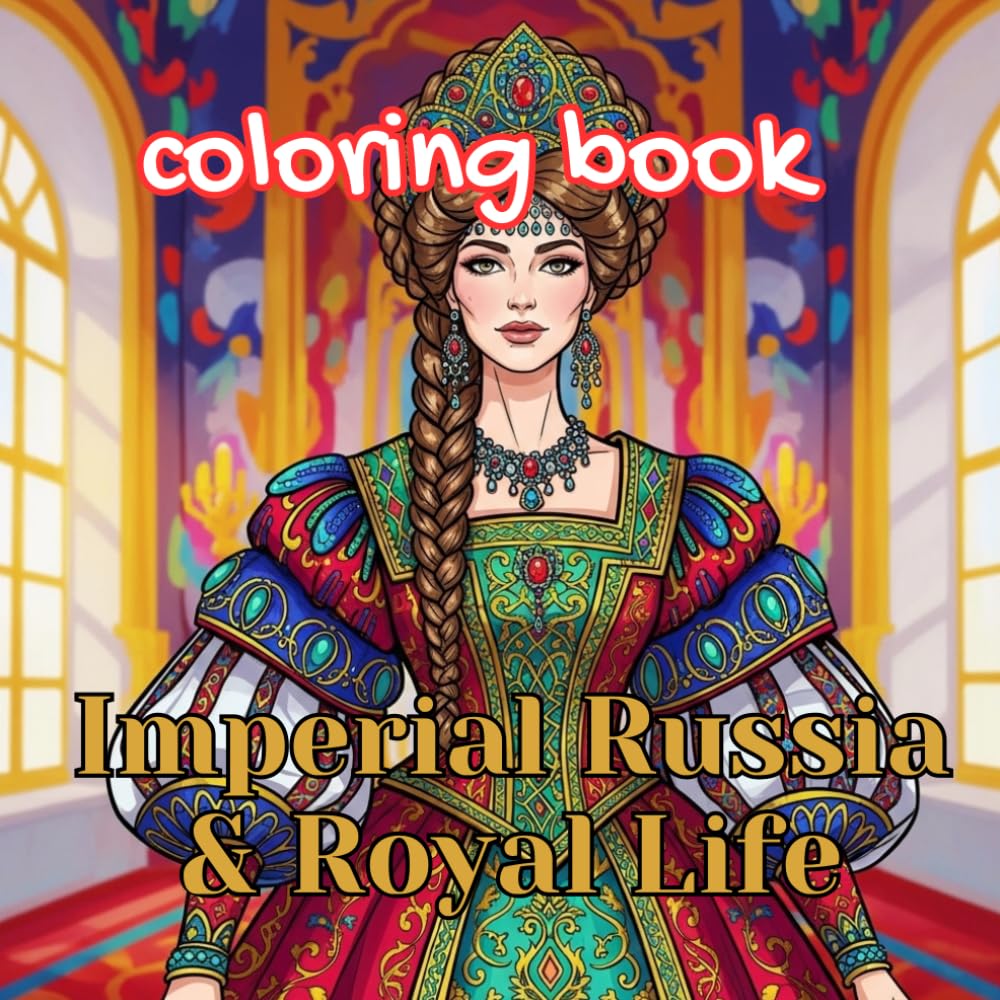 Imperial Russia Coloring Book for Adults: Tsar Palaces, Royal Life, Aristocratic Fashion, Grand Interiors & Historic Elegance (Imperial Russia Coloring Collection)
