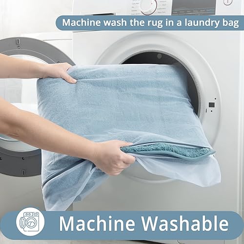 Miniatura 4 de HOMORE Alfombra de baño de 24 x 60 pulgadas, antideslizante, lavable, alfombra de baño larga de microfibra suave y absorbente, tapete de baño de