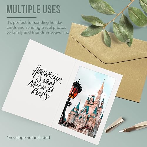 Miniatura 8 de Golden State Art, Paquete de 10 carpetas de fotos de 4 x 6 pulgadas, marco de fotos de cartón, tarjetas de marco de papel, saludosinvitación eventos