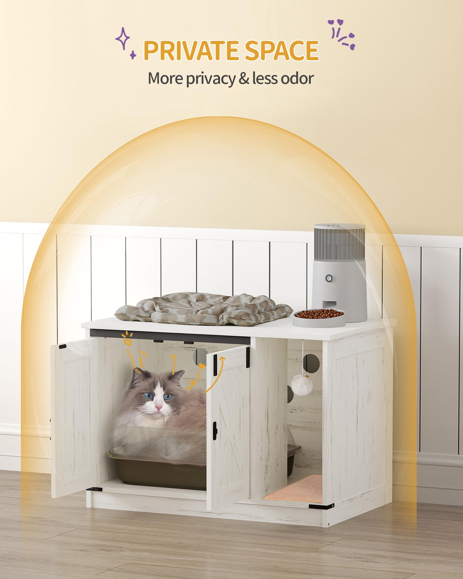 Hzuaneri Kattenkast, Kattentoilet, Verborgen Kattenbakkast Meubels met