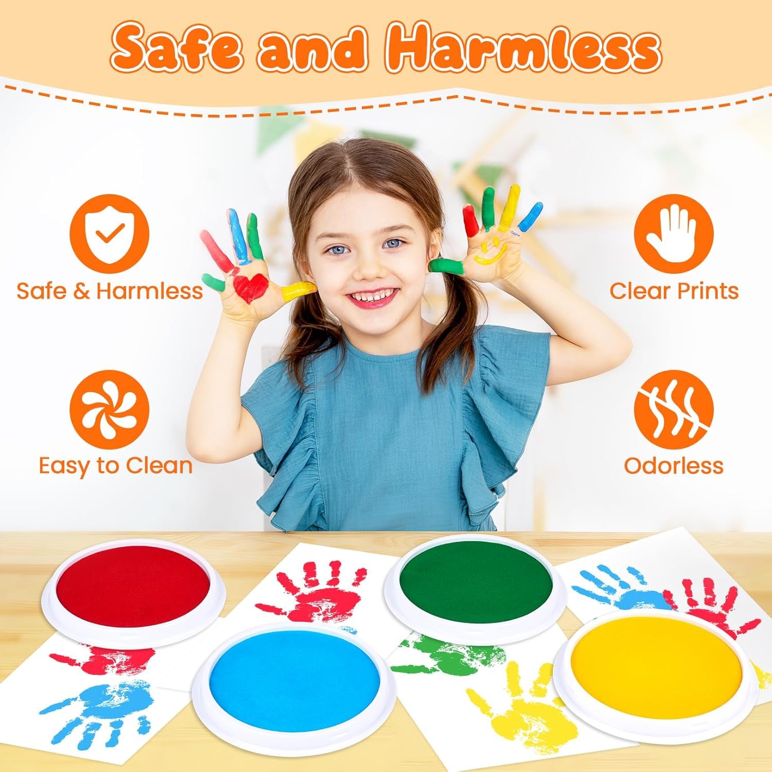 8 Stück Stempelkissen, Fingerstempel, Stempelkissen Kinder, Regenbogen Stempelkissen, Verwendung für Fingermalerei, Scrapbooking, Geschenke für Kinder,Kartenherstellung (8 Farben)