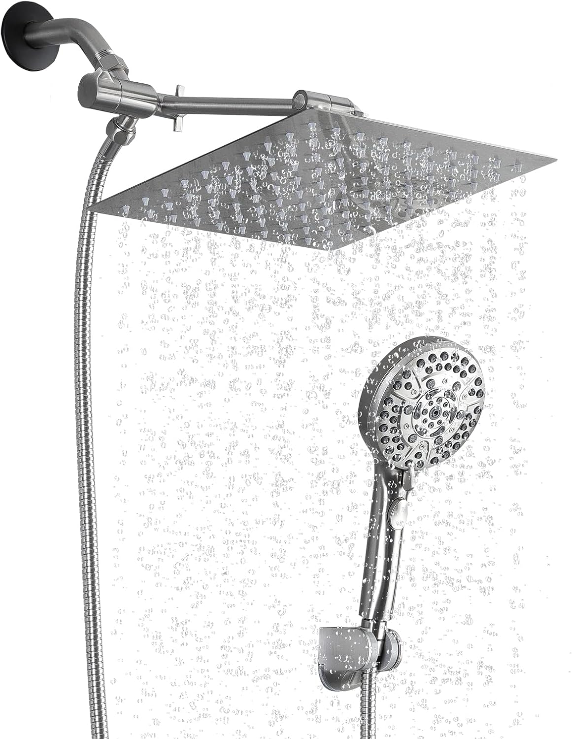 Shower Heads with Handheld Spray Combo 9.7" High Pressure Rainfall