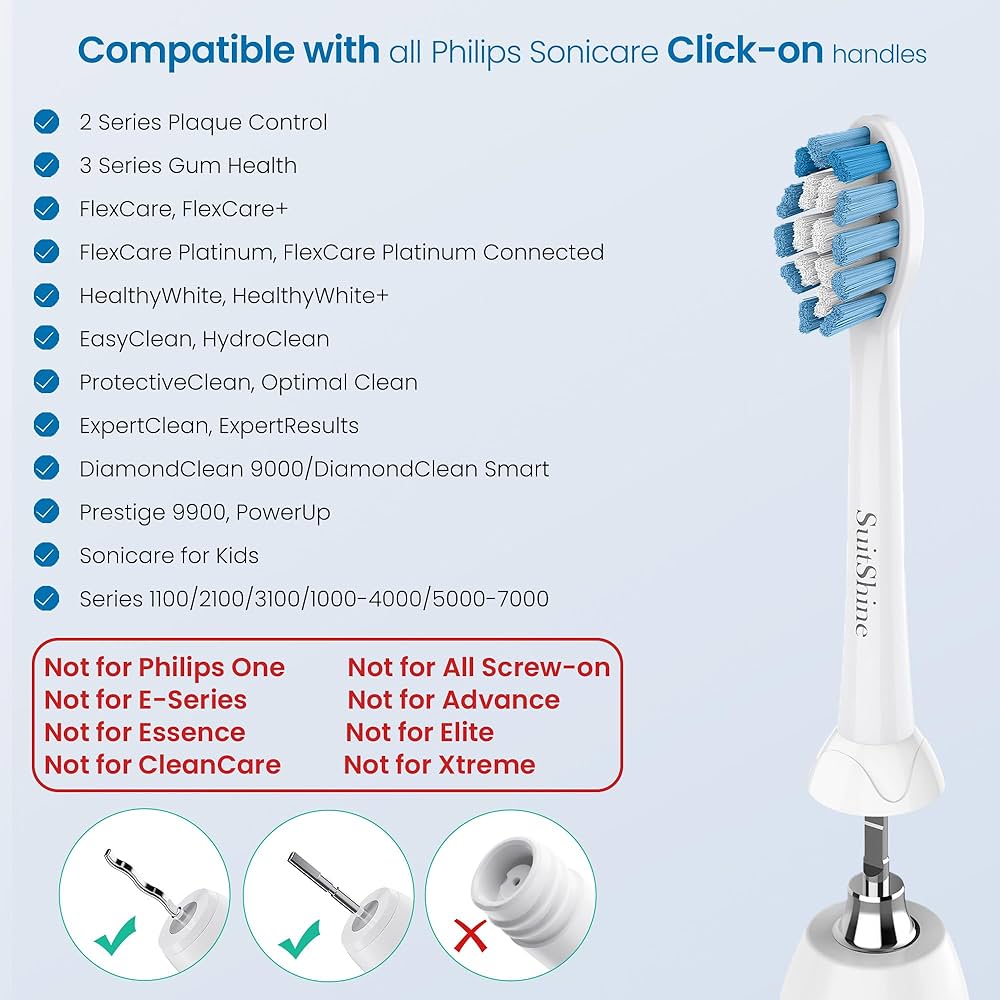 Amazon.com : SuitShine Replacement Toothbrush Heads