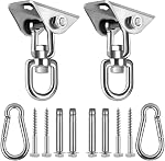 2 Kit de suspension pour hamacs, 1200 Capacité Lbs poids lourd 360 ° Crochet de hamac rotatif adapté pour accrocher chaise de hammock, Yoga aérien, Sacs à sable de boxe, Swings, Etc.