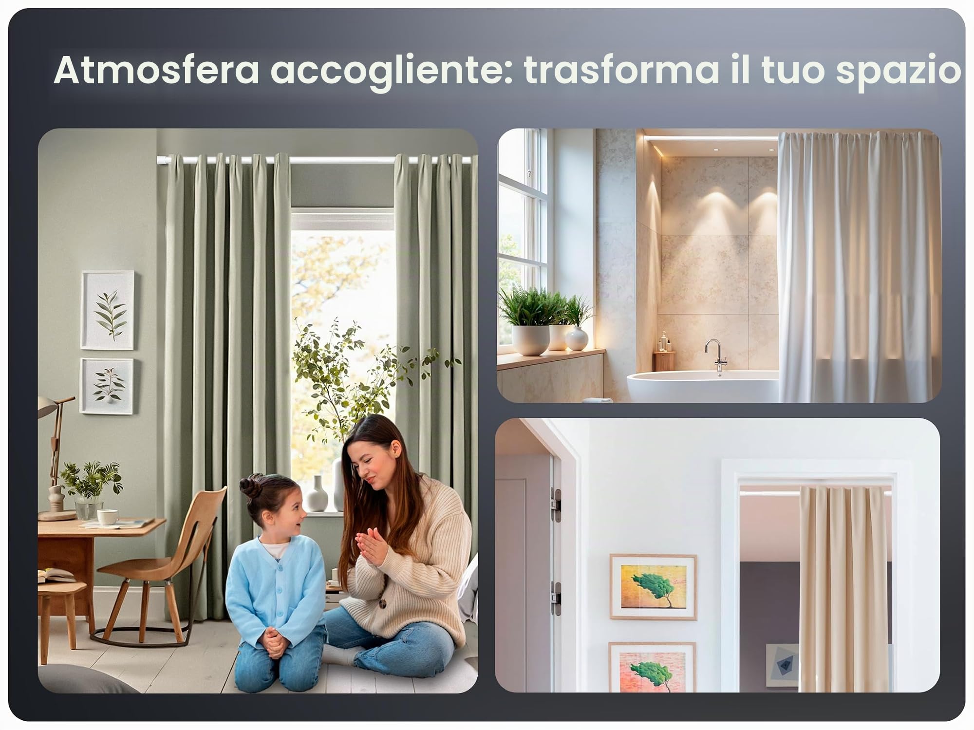 MEISENBERG Bastone Tenda a Pressione 70-120 cm, Bianco