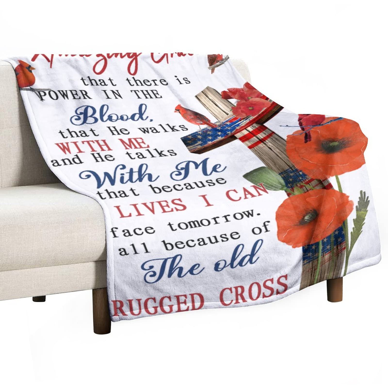 Couverture de condoléances Amazing Grace : cadeau en flanelle réconfortant 130x150cm