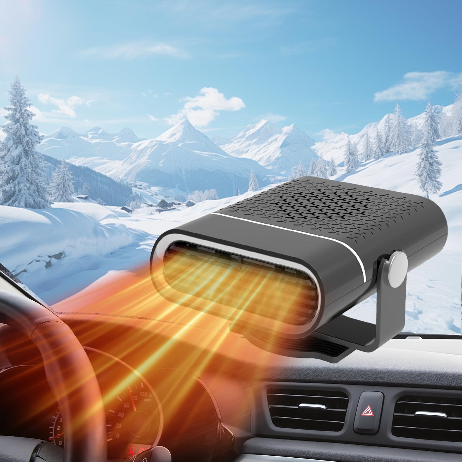 Calentador De Coche, Calentador Portátil para Coche, Calefactor Coche Mechero, 2 En 1 Calefactor para Mechero Coche, 150W Calefactor De Coche, Apto para autocaravanas, caravanas, Camiones, turismos