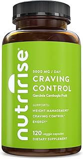 NutriRise Pure Garcinia Cambogia Extract 3000mg 80% HCA, Supplement for Weight Management, Appetite Control, Energy, Metabolism - Carb Blocker for Men & Women, Gluten Free, 120 Capsules