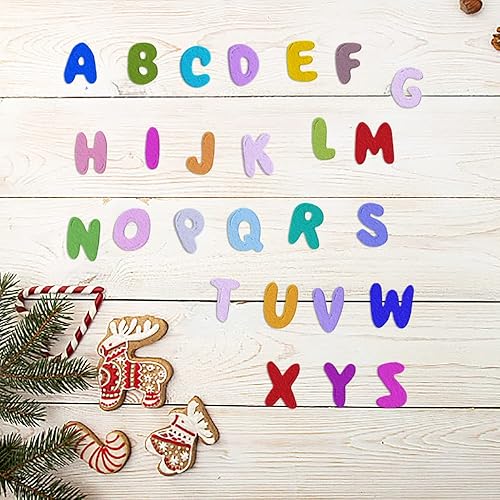 Miniatura 4 de ALIBBON Troqueles de 26 alfabetos para hacer tarjetas y álbumes de recortes, 26 letras troqueladas, moldes de plantillas de metal, troqueles de