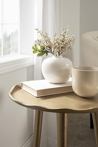 Miniatura 16 de Kate and Laurel Alessia - Mesa auxiliar redonda moderna de metal, 15 x 15 x 22 pulgadas, plateada; mesa auxiliar decorativa de aluminio fundido con