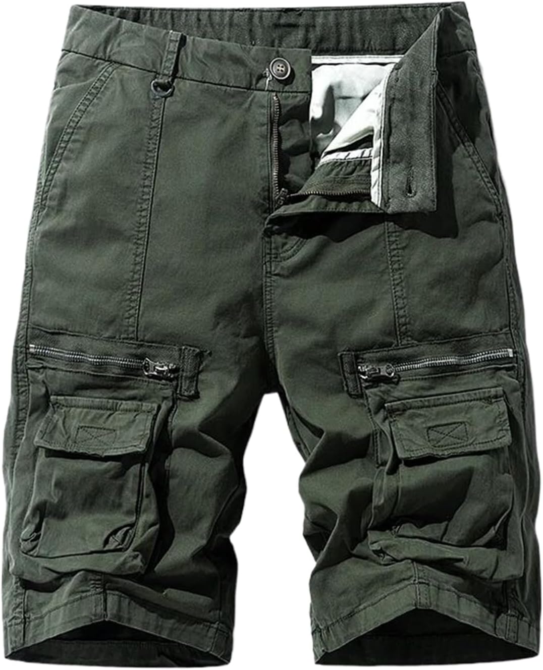 Summer Men Cotton Camo Cargo Shorts Mens Multi Pocket Jogger Casual Beach Shorts