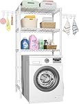 Ulif U8 Laundry Room Storage Organizer, Over the Washer and Dryer Storage Shelves for Laundry Organization, 35" W x 17.3" D x 76.2" H, Suit Washing Machine Width Within 32.6", Hold 304 lb, Black