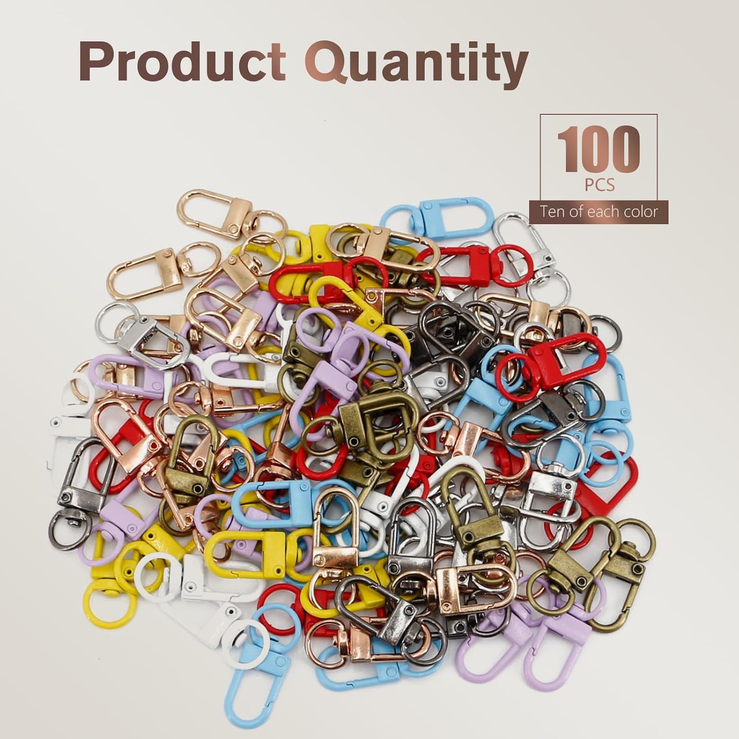 100Pcs Metal Lobster Claw Clasps 360° Colorful Swivel Lanyards Keychain Trigger Snap Hooks Strap with Key Rings Keychain Clips Connector for Jewelry Making Bag Charms DIY Accessories (Macaron Color) - Image 3