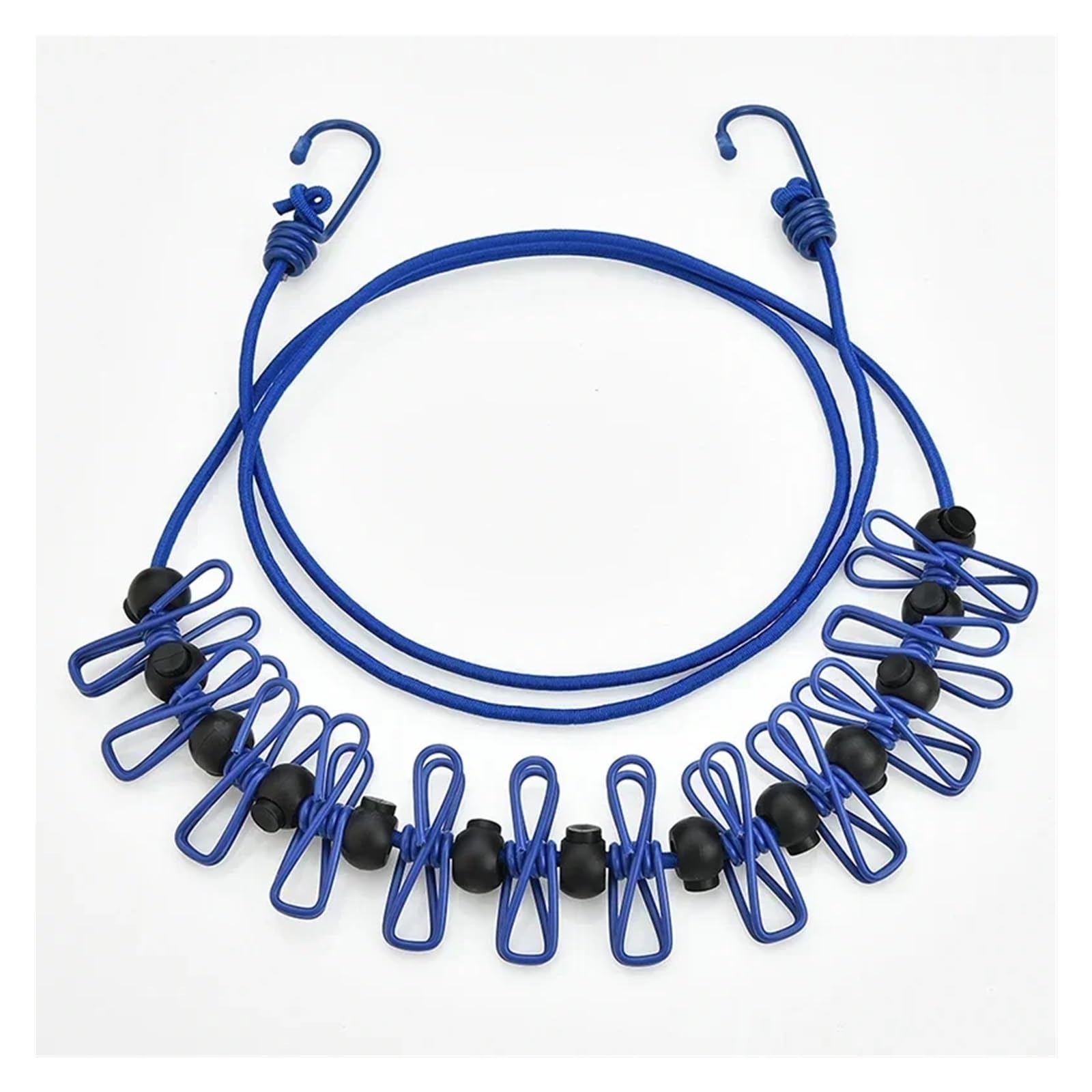 Outdoor Clothesline Windproof Clips Elastic Drying Rope for Camping Travel Household Laundry Line(Style 03)