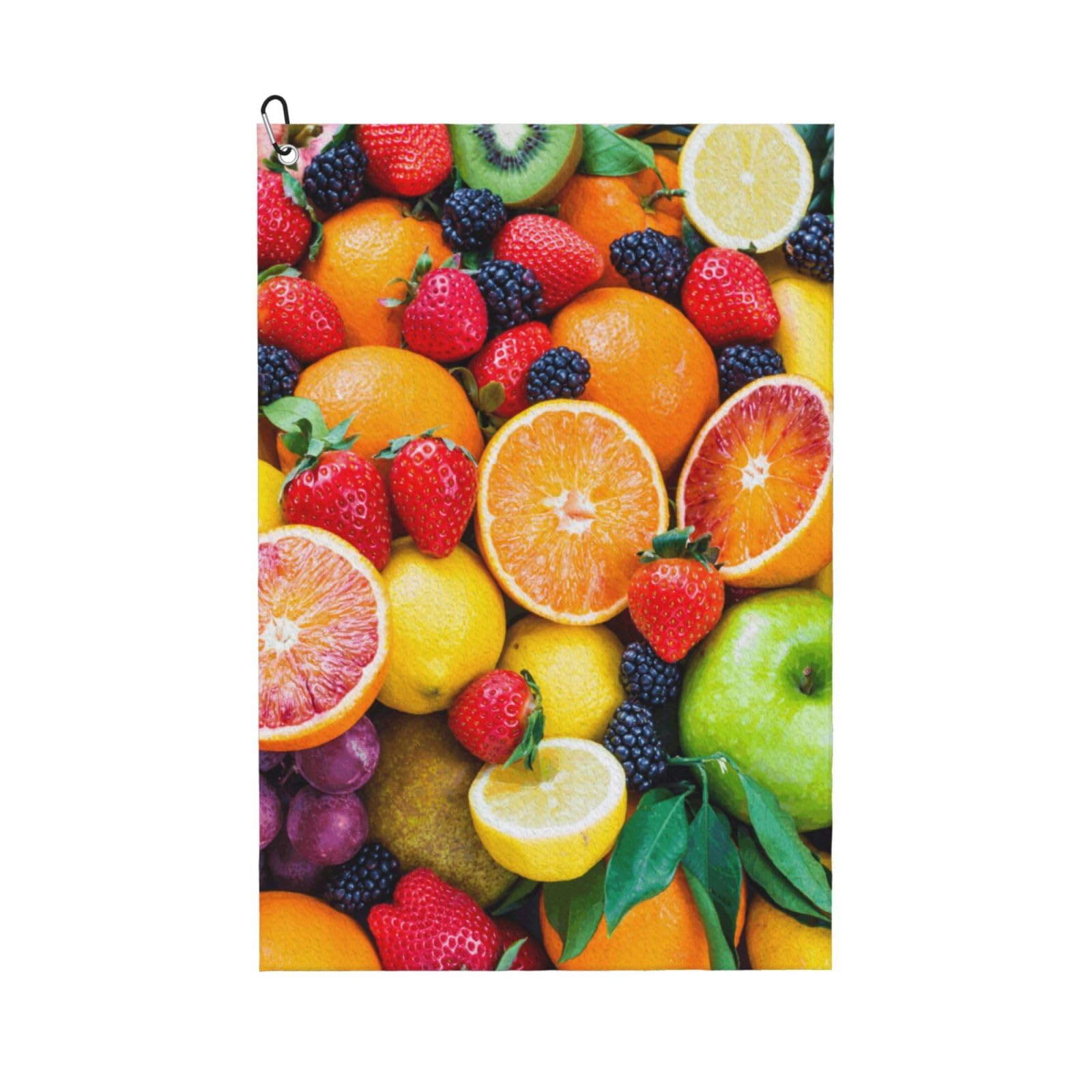 Hnnkloy Fresh Fruits, 16x24 in Portable Waffle Golf Towels with Carabiner Clip for Golf Bag