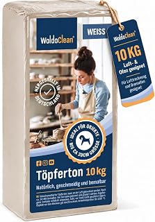 WoldoClean Töpferton Weiß 10 kg Schamotte brennbar lufttrocknend
