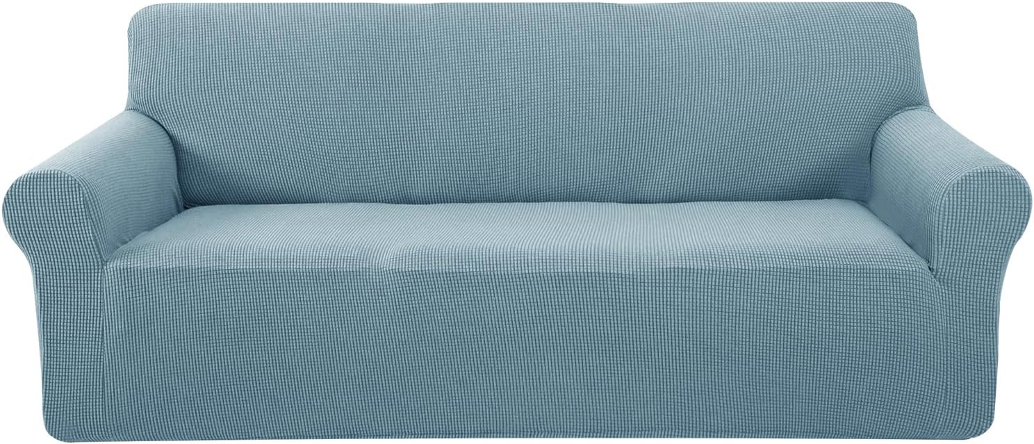 U-NICE HOME Stretch Couch Cover Sofa Cover Sofa Slipcover Furniture Protector for 3 Cushion Couch Sofa Pet Friendly(Sofa, Light Blue)