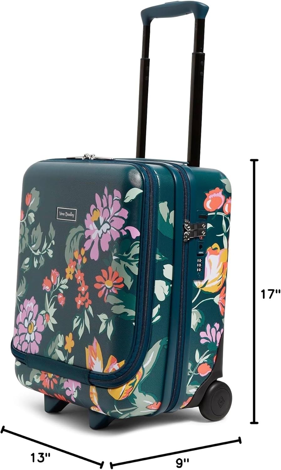 Hardside Underseat Rolling Suitcase Luggage, Fresh-Cut Floral Green - Image 7