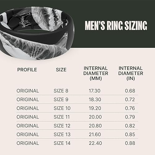 Miniatura 6 de Groove Life Guy Harvey Anillo de silicona Anillos de boda de goma transpirable para hombres, cobertura de por vida, diseño único, anillo de ajuste
