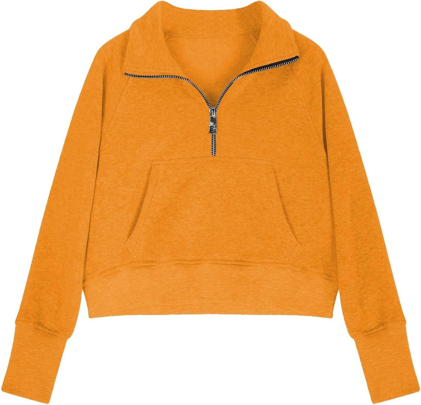 Half Zip up Sweatshirt Girls Winter Cropped Long Sleeve Shirt Pullover Youth Preppy Teen Girl Cute Clothes Thumb Hole