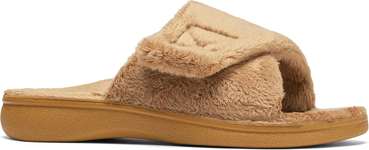 SOLLBEAM Women's Plantar Fasciitis Fuzzy House Orthopedic Adjustable Slippers With Arch Support Orthotic Heel Cup Sandals For Ladies - Image 2