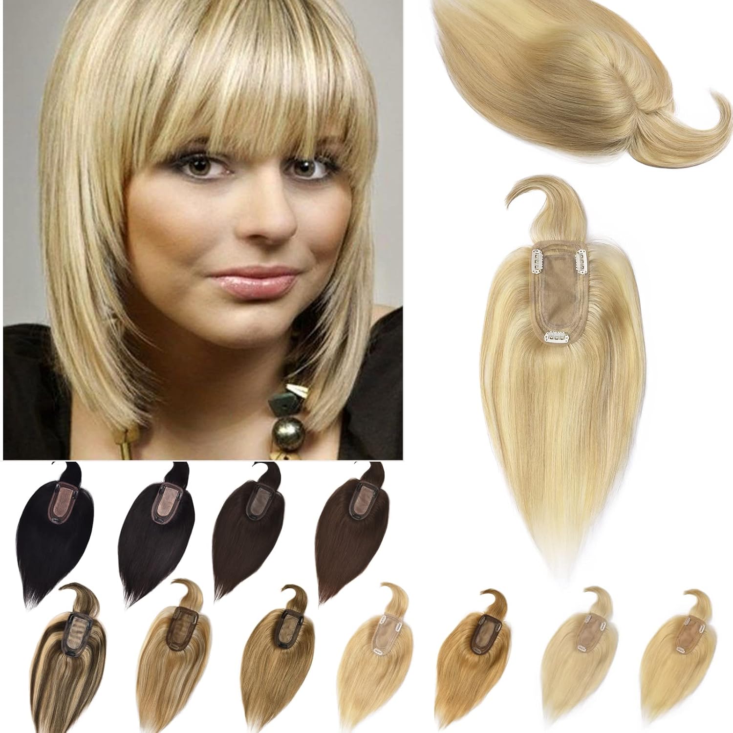 RICH BRIA Hair Toppers for Women with Thinning Hair Real