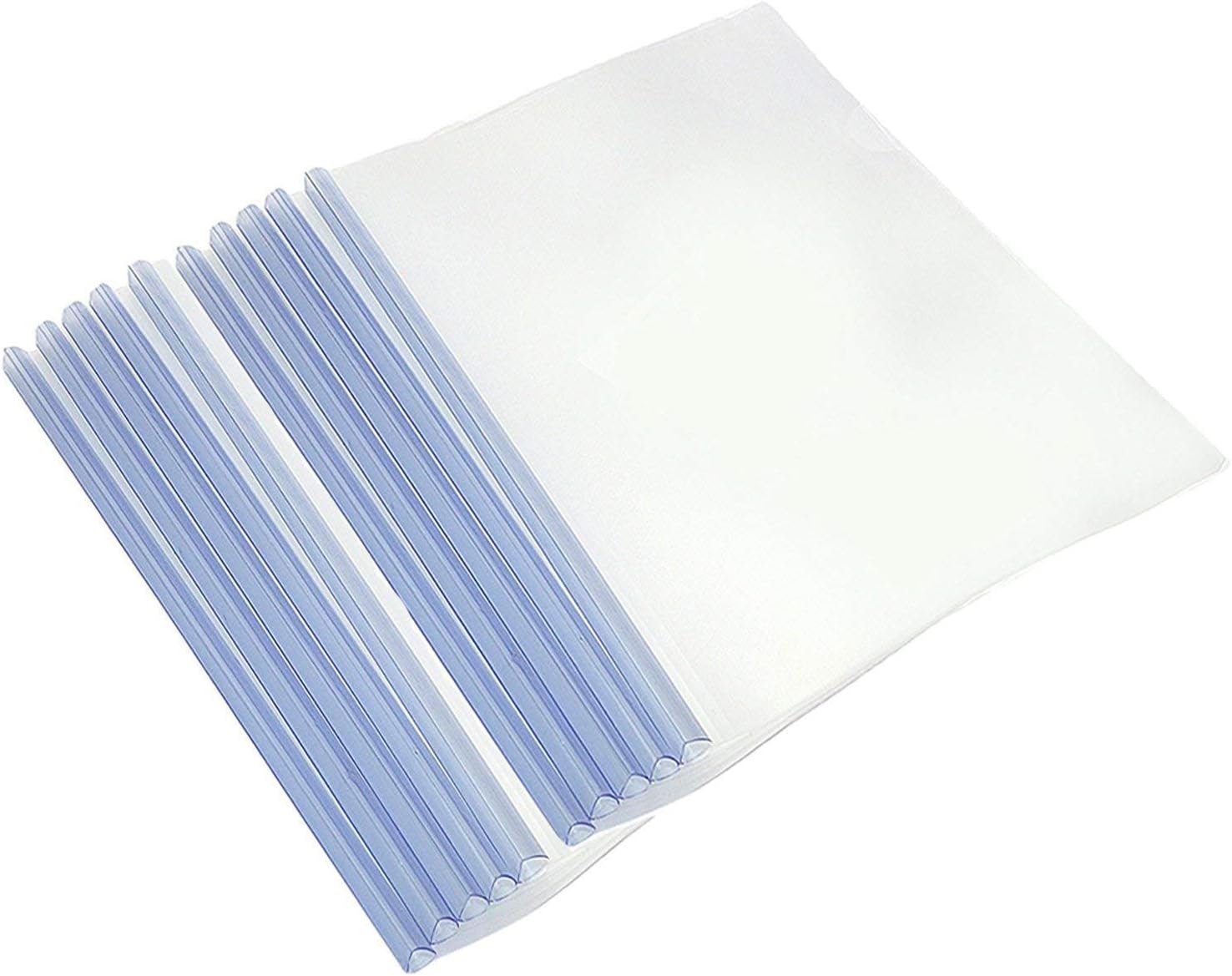 MORE BUY Plastic File Folder for Document Sliding Bar Report Covers,30 Sheet Capacity, Transparent Resume Presentation File Folders Organizer Binder for A4 Size Paper Patti File(Pack of 10)