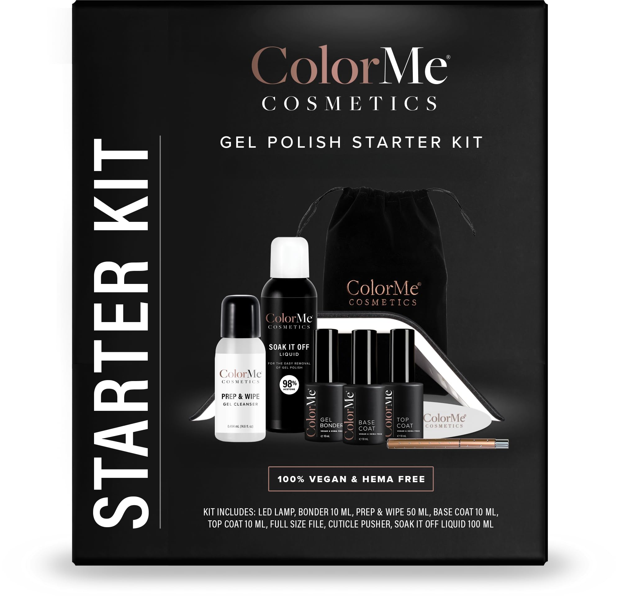 ColorMe Starter Kit Set Completo de Manicura Semipermanente con Lámpara UV/LED - Calidad de salón desde casa - Larga Duración, Brillo Intenso y Acabado Profesional